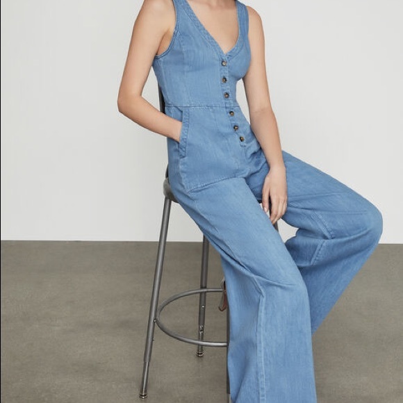 BCBGmaxazria Sleeveless Button Front Jumpsuit - Picture 8 of 8